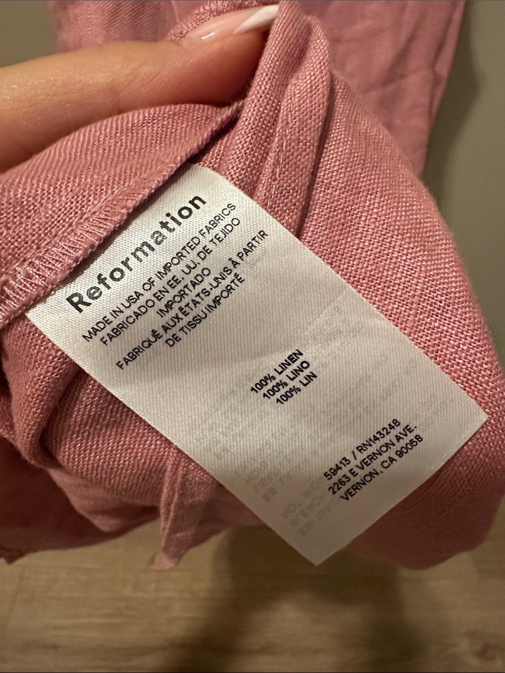Reformation Aubree Linen Rose Pink Slip Dress Size Small NWOT - Picture 7 of 7